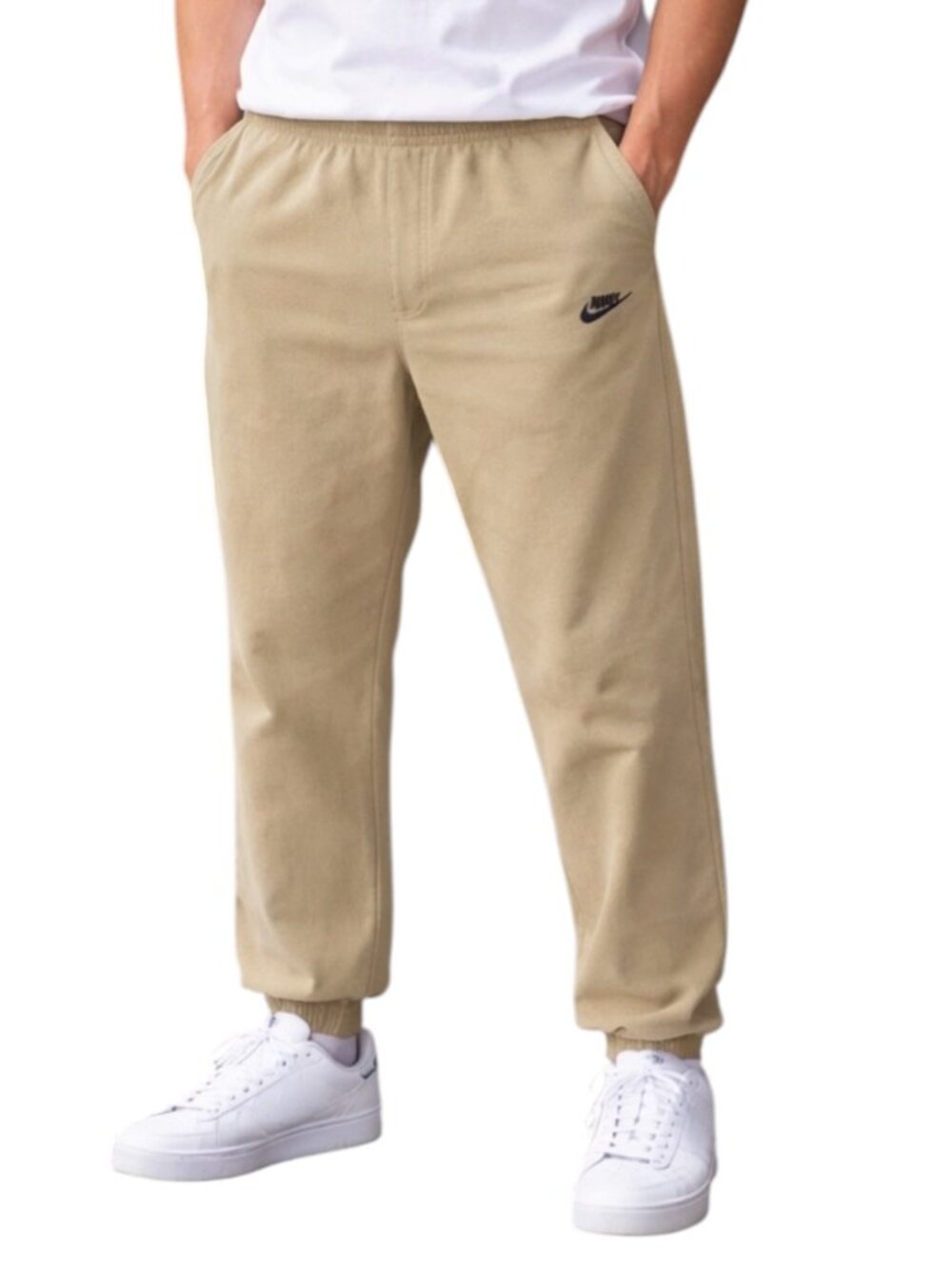 Nike Athletic Running Nylon Pants Mens Tan M